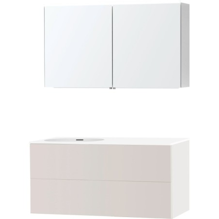 Meuble puro solo beige satin asymétrique 120 gauche xonyx armoire toilette
