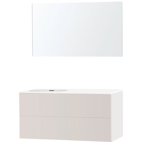 Meuble puro solo beige satin asymétrique 120 gauche xonyx miroir