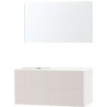Meuble puro solo beige satin asymétrique 120 gauche xonyx miroir