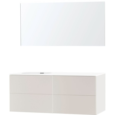 Meuble puro solo beige satin asymétrique 140 gauche xonyx miroir