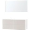 Meuble puro solo beige satin asymétrique 140 gauche xonyx miroir