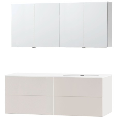 Meuble puro solo beige satin asymétrique 160 droite xonyx armoire toilette