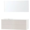 Meuble puro solo beige satin asymétrique 160 gauche xonyx miroir