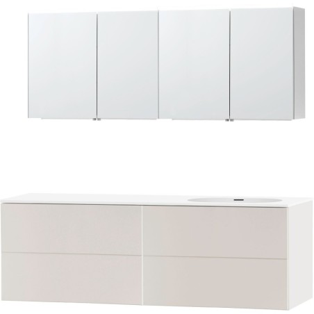 Meuble puro solo beige satin asymétrique 180 droite xonyx armoire toilette