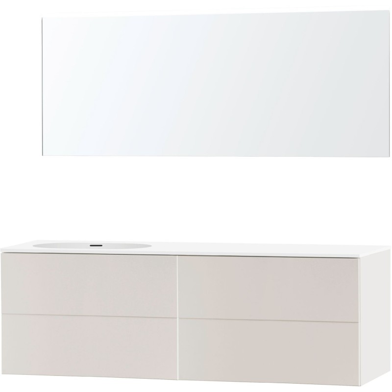 Meuble puro solo beige satin asymétrique 180 droite xonyx miroir