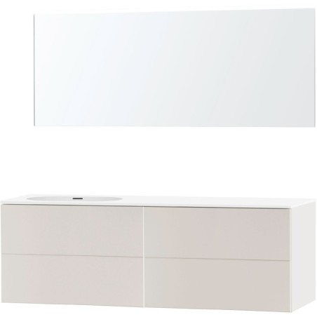 Meuble puro solo beige satin asymétrique 180 droite xonyx miroir