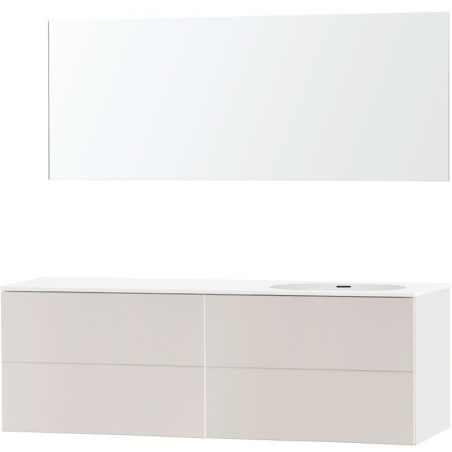 Meuble puro solo beige satin asymétrique 180 gauche xonyx miroir