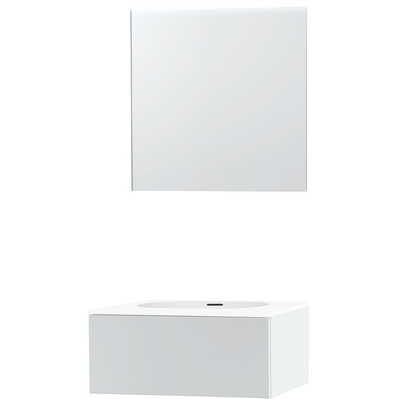 Meuble puro solo blanc 70 1 tiroir xonyx miroir