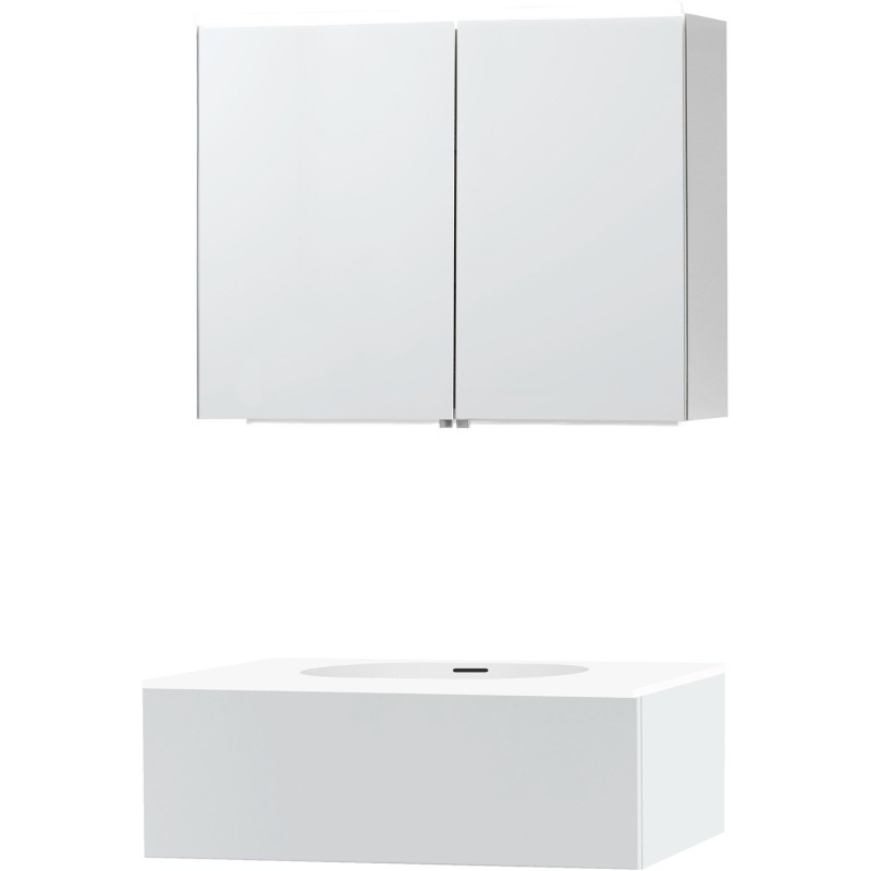 Meuble puro solo blanc 90 1 tiroir xonyx armoire toilette