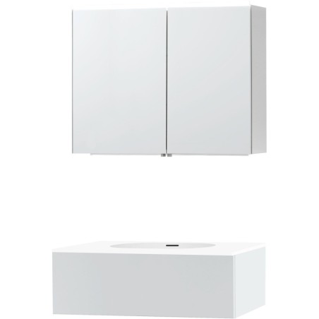 Meuble puro solo blanc 90 1 tiroir xonyx armoire toilette
