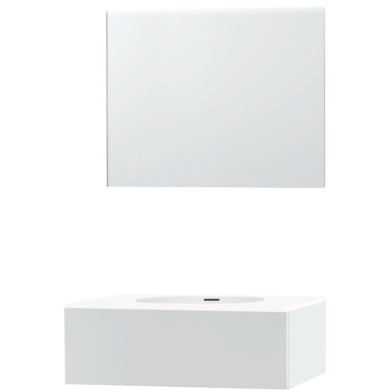 Meuble puro solo blanc 90 1 tiroir xonyx miroir