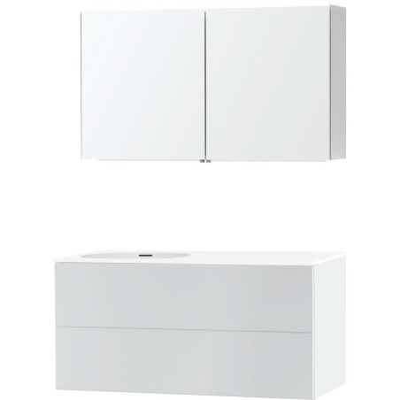Meuble puro solo blanc asymètrique 120 gauche xonyx armoire toilette