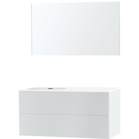 Meuble puro solo blanc asymètrique 120 gauche xonyx miroir