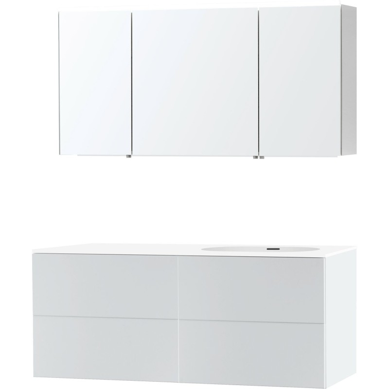 Meuble puro solo blanc asymètrique 140 droite xonyx armoire toilette