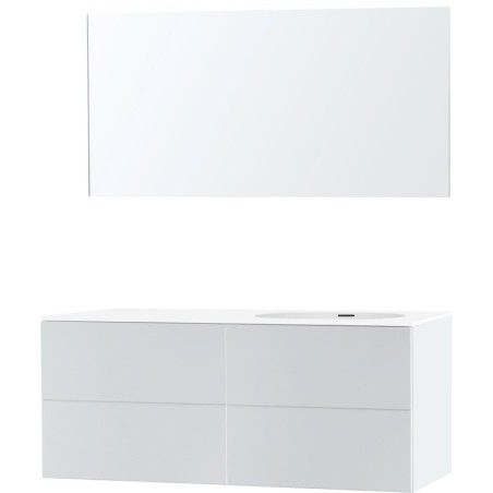 Meuble puro solo blanc asymètrique 140 droite xonyx miroir