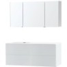 Meuble puro solo blanc asymètrique 140 gauche xonyx armoire toilette