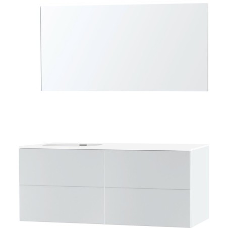 Meuble puro solo blanc asymètrique 140 gauche xonyx miroir