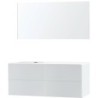 Meuble puro solo blanc asymètrique 140 gauche xonyx miroir