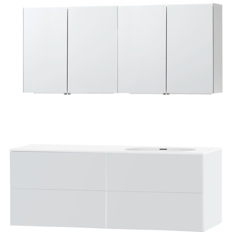 Meuble puro solo blanc asymètrique 160 droite xonyx armoire toilette