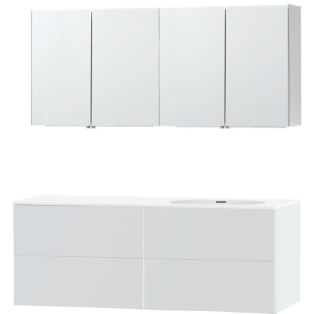 Meuble puro solo blanc asymètrique 160 droite xonyx armoire toilette