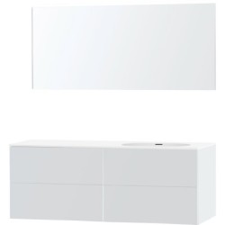Meuble puro solo blanc asymètrique 160 droite xonyx miroir
