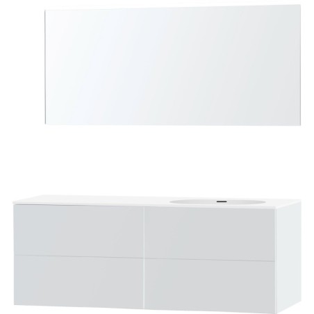 Meuble puro solo blanc asymètrique 160 droite xonyx miroir