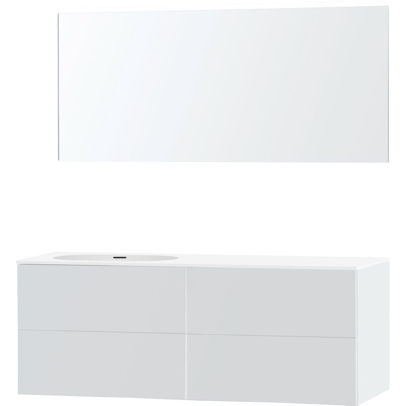 Meuble puro solo blanc asymètrique 160 gauche xonyx miroir
