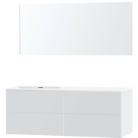 Meuble puro solo blanc asymètrique 160 gauche xonyx miroir