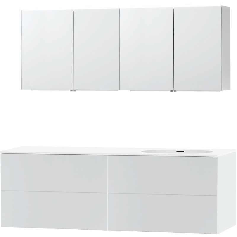 Meuble puro solo blanc asymètrique 180 droite xonyx armoire toilette