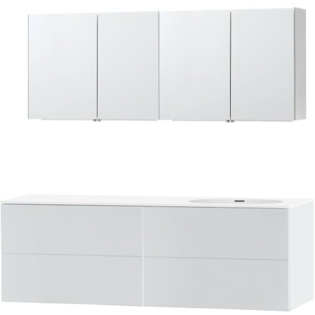 Meuble puro solo blanc asymètrique 180 droite xonyx armoire toilette