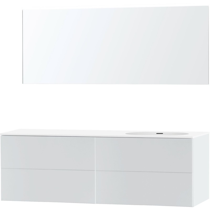 Meuble puro solo blanc asymètrique 180 droite xonyx miroir