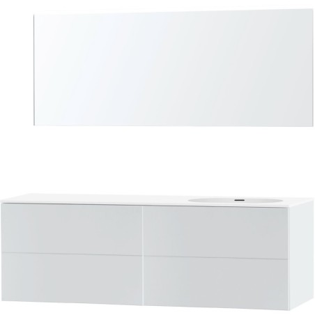 Meuble puro solo blanc asymètrique 180 droite xonyx miroir