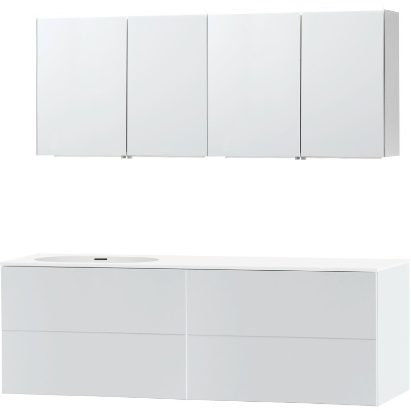 Meuble puro solo blanc asymètrique 180 gauche xonyx armoire toilette