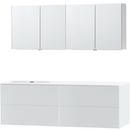Meuble puro solo blanc asymètrique 180 gauche xonyx armoire toilette