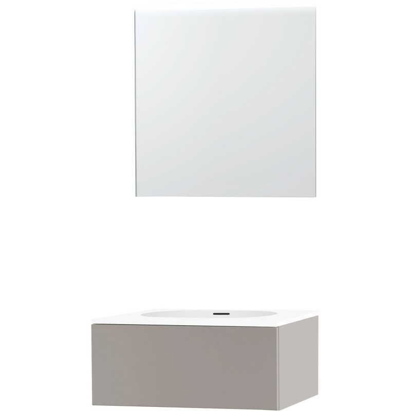 Meuble puro solo gris 70 1 tiroir xonyx miroir
