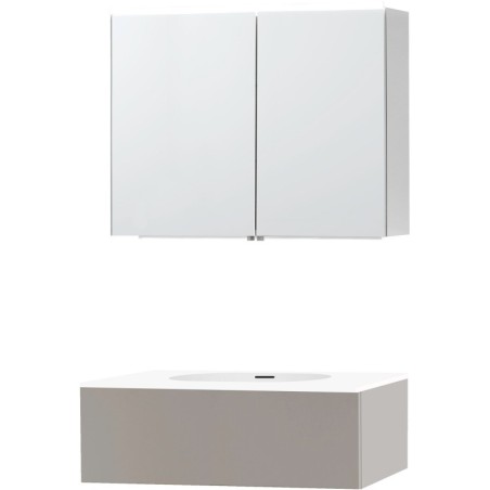 Meuble puro solo gris 90 1 tiroir xonyx armoire toilette