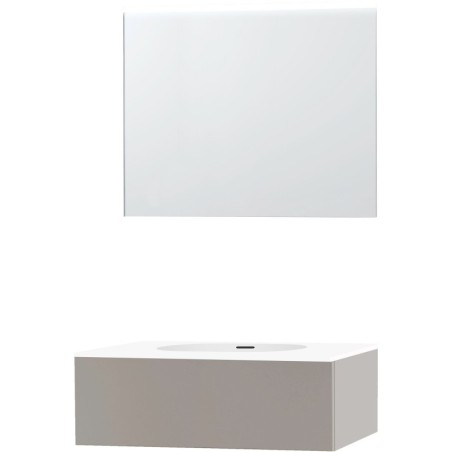 Meuble puro solo gris 90 1 tiroir xonyx miroir