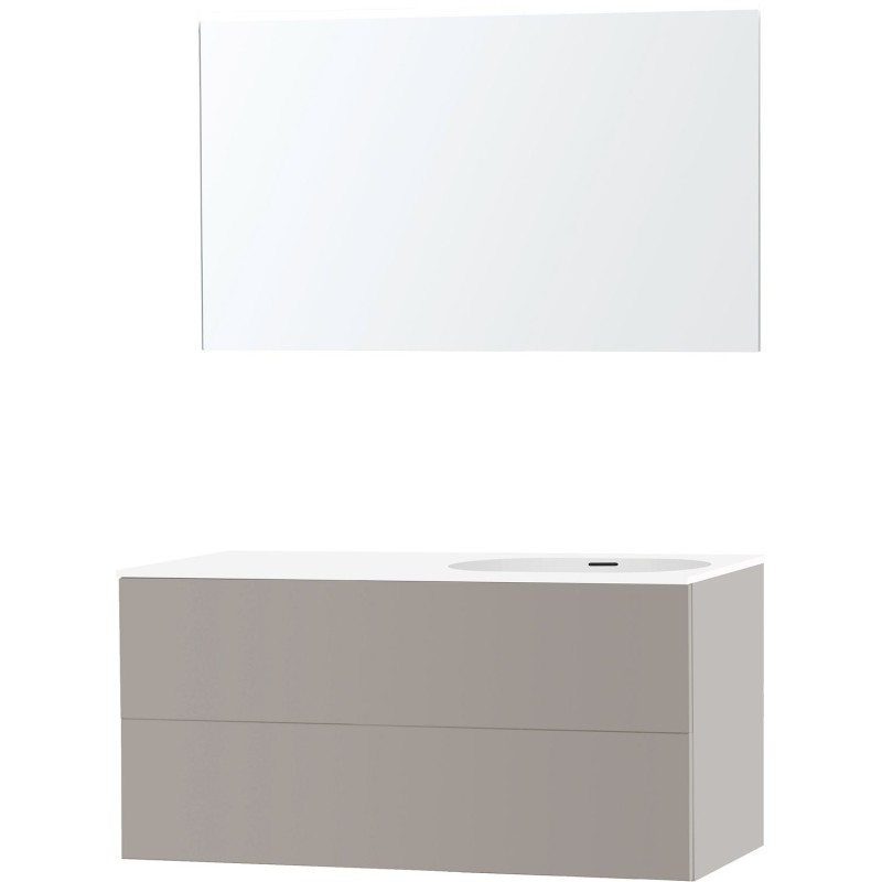 Meuble puro solo gris asymètrique 120 droite xonyx miroir