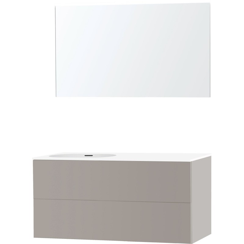 Meuble puro solo gris asymètrique 120 gauche xonyx miroir