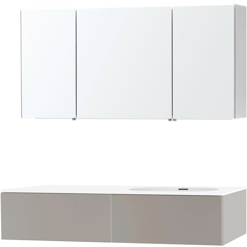 Meuble puro solo gris asymètrique 140 droite 1 tiroir xonyx armoire toilette