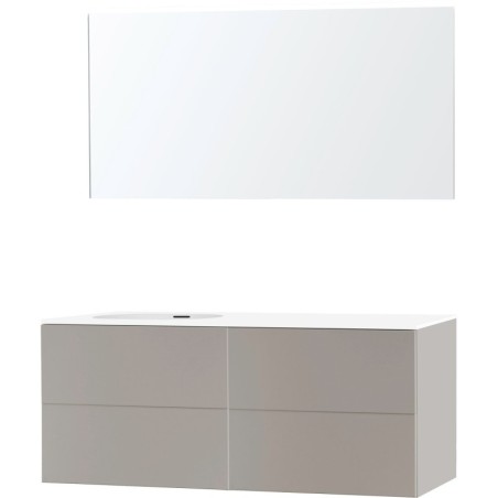 Meuble puro solo gris asymètrique 140 gauche xonyx miroir