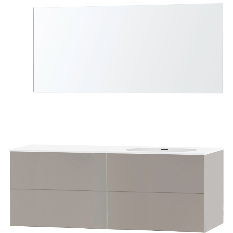 Meuble puro solo gris asymètrique 160 droite xonyx miroir