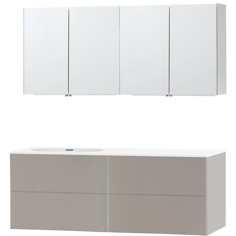 Meuble puro solo gris asymètrique 160 gauche xonyx armoire toilette