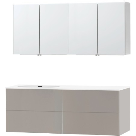 Meuble puro solo gris asymètrique 160 gauche xonyx armoire toilette