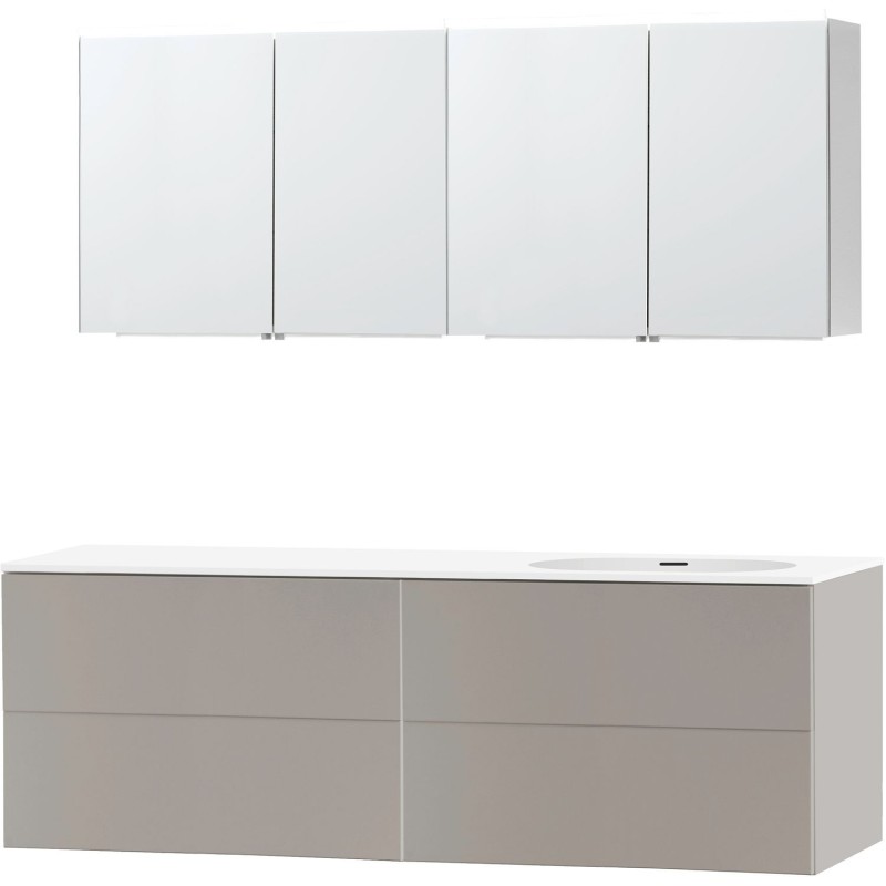 Meuble puro solo gris asymètrique 180 droite xonyx armoire toilette