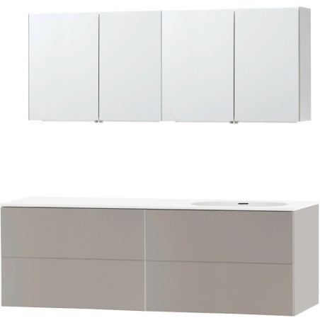 Meuble puro solo gris asymètrique 180 droite xonyx armoire toilette