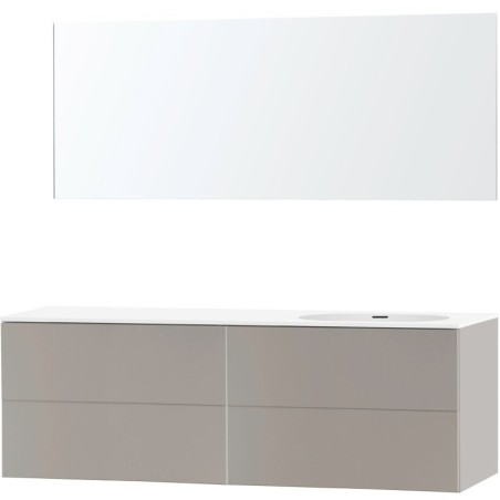 Meuble puro solo gris asymètrique 180 droite xonyx miroir
