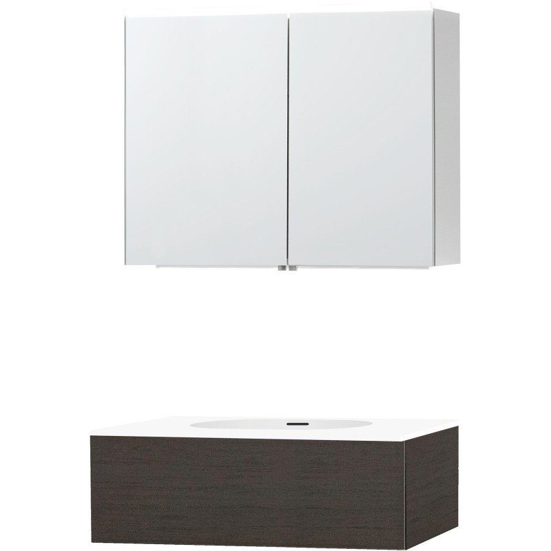 Meuble puro solo wenge 90 1 tiroir xonyx armoire toilette