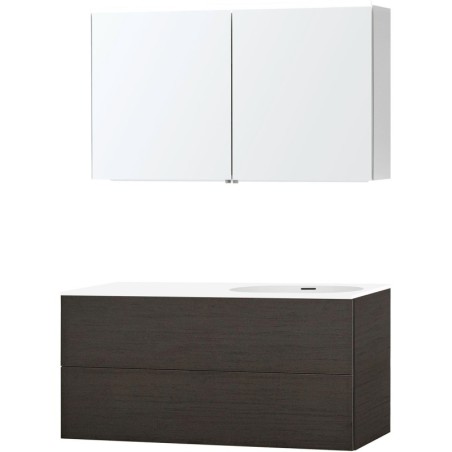 Meuble puro solo wenge asymétrique 120 droite xonyx armoire toilette