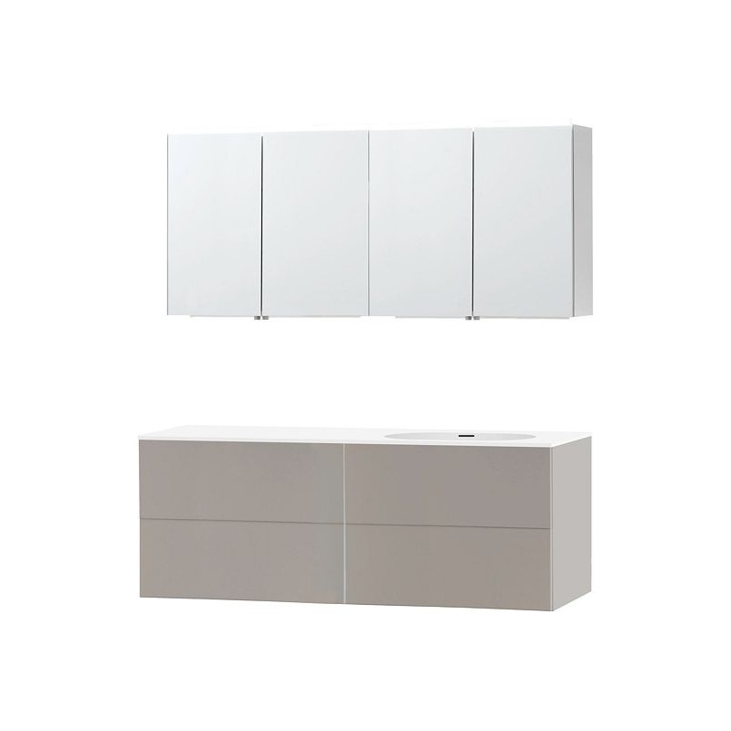 Meuble puro solo gris asymètrique 160 droite xonyx armoire toilette
